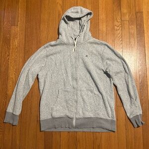 Hurley Men’s Light Gray Full Zip Hoodie Size XL